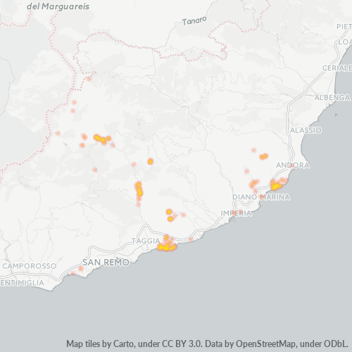 Mappa di calore per cap 18010