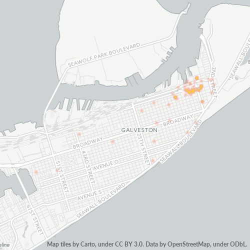 77555 Business Density Heatmap