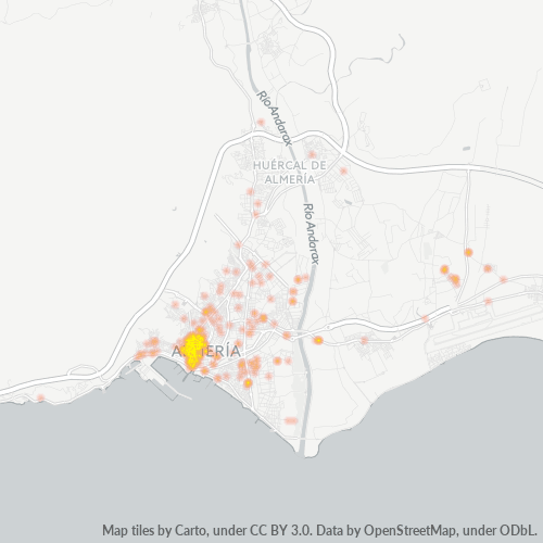 Mapa de calor para código postal 04001