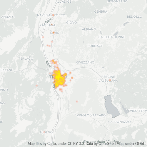 Mappa di calore per cap 38122