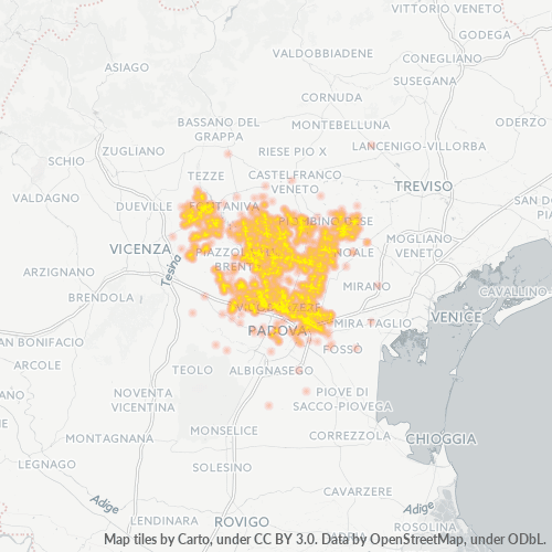 35010 Mappa di concentrazione per la densità di aziende