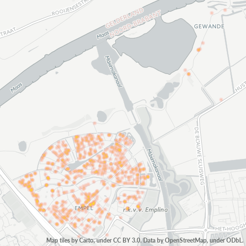 Heatmap voor postcode 5236