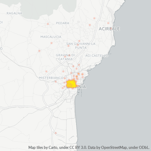 95124 Mappa di concentrazione per la densità di aziende
