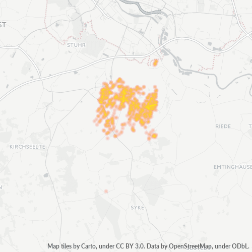 Heatmap für plz 28844