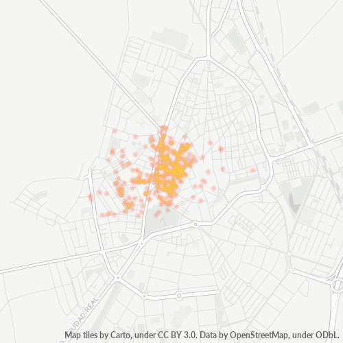 Mapa de calor para código postal 13002