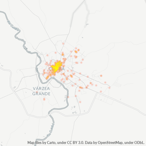78005-000 Mapa de calor de densidad empresarial