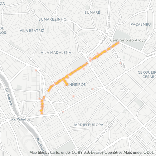 05407-000 Mapa de calor de densidad empresarial