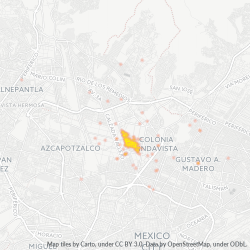 07730 Mapa de calor de densidad empresarial