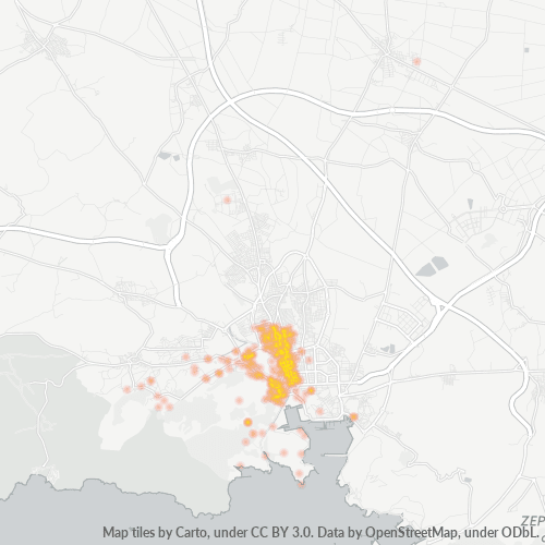 30205 Mapa de calor de densidad empresarial
