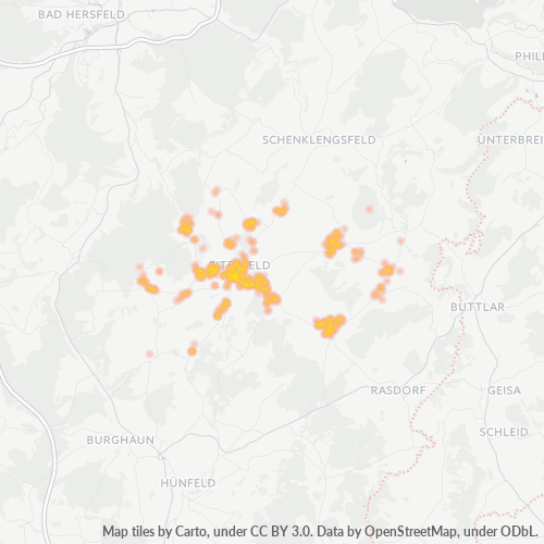 Heatmap für plz 36132
