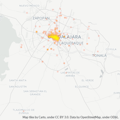 44190 Mapa de calor de densidad empresarial