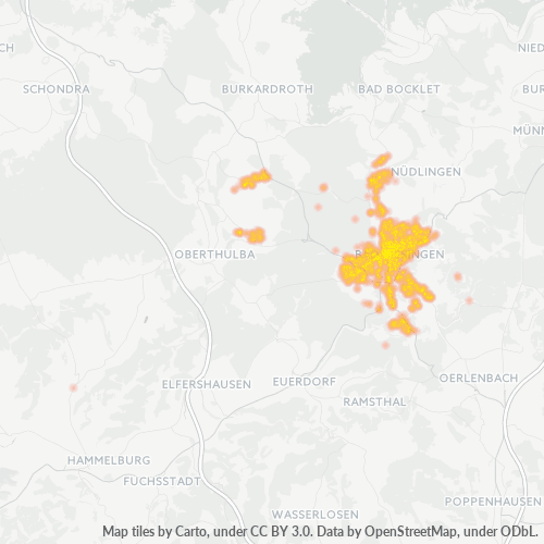 Heatmap für plz 97688