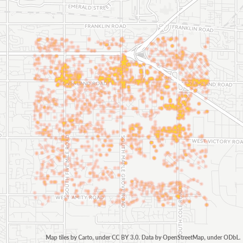 83709 Business Density Heatmap