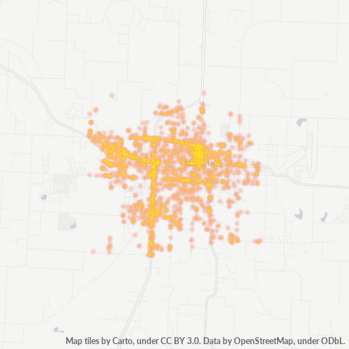 65301 Business Density Heatmap
