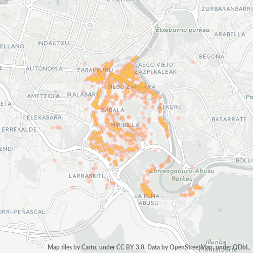 Mapa de calor para código postal 48003