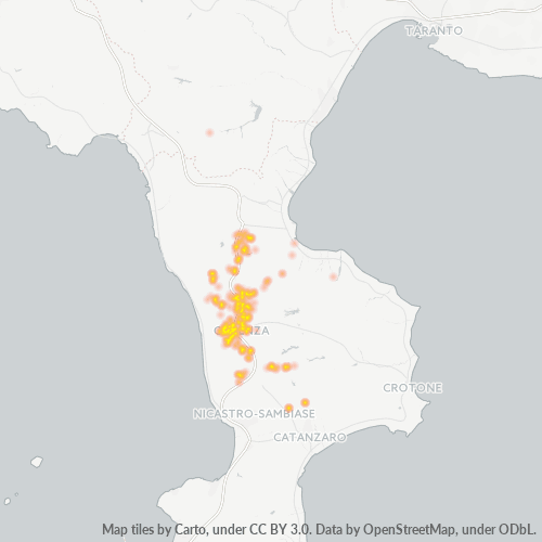 87040 Mappa di concentrazione per la densità di aziende
