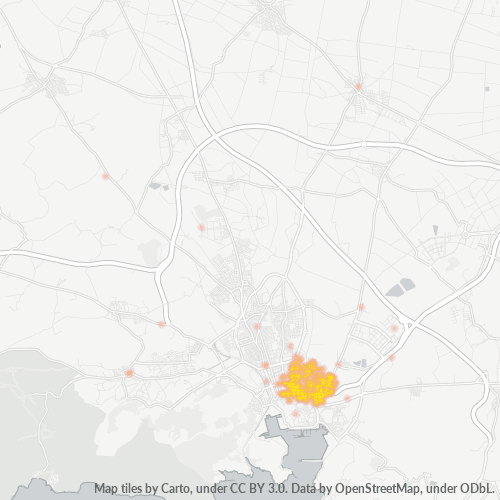 30203 Mapa de calor de densidad empresarial