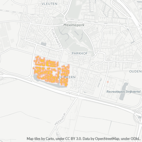 Heatmap voor postcode 3453