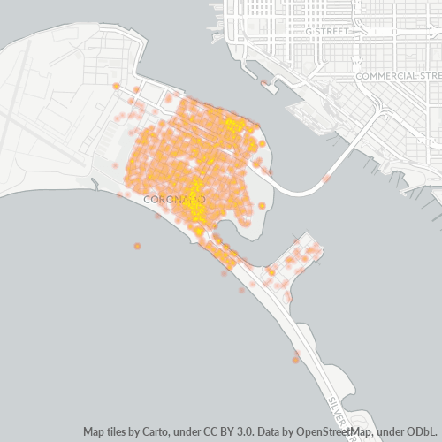 92118 Business Density Heatmap