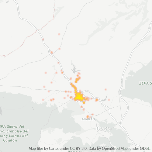 30530 Mapa de calor de densidad empresarial