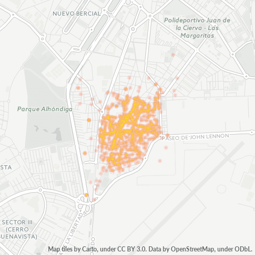 28901 Mapa de calor de densidad empresarial