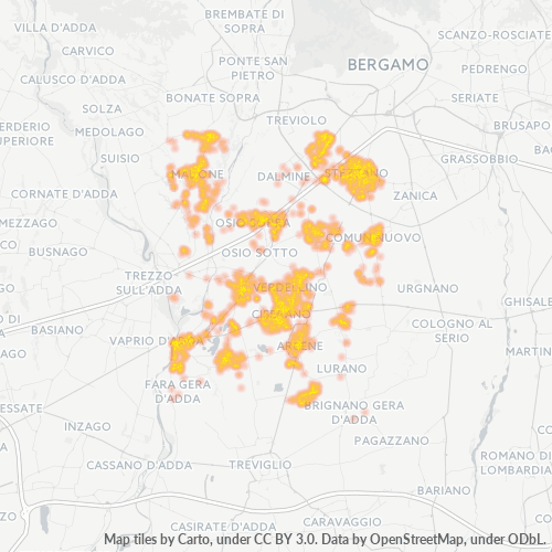 24040 Mappa di concentrazione per la densità di aziende