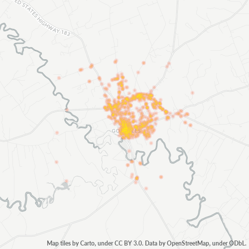 78629 Business Density Heatmap