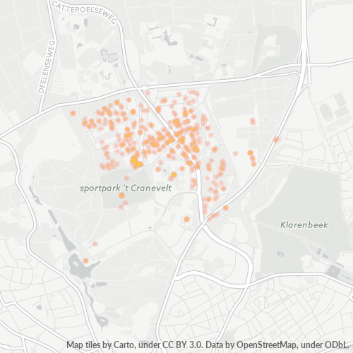 Heatmap voor postcode 6815