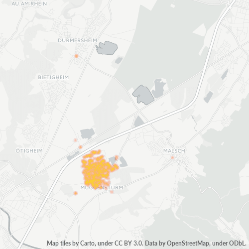 Heatmap für plz 76461