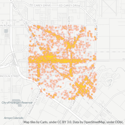 78550 Business Density Heatmap