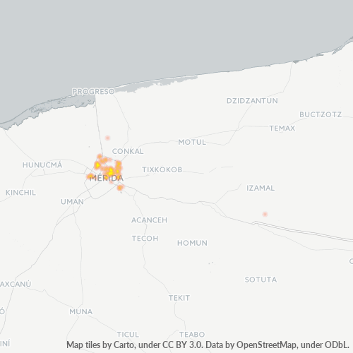 97140 Mapa de calor de densidad empresarial