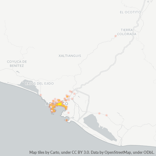 39670 Mapa de calor de densidad empresarial