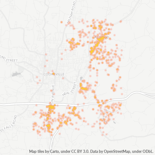 38506 Business Density Heatmap