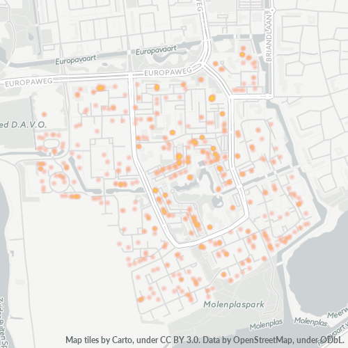 Heatmap voor postcode 2036