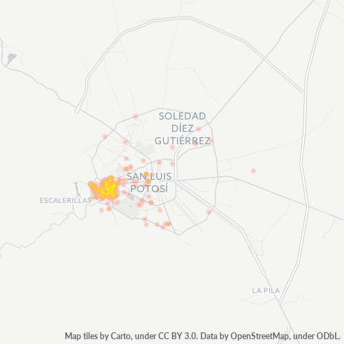 78210 Mapa de calor de densidad empresarial