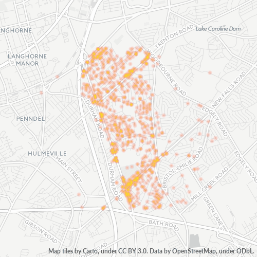 19056 Business Density Heatmap
