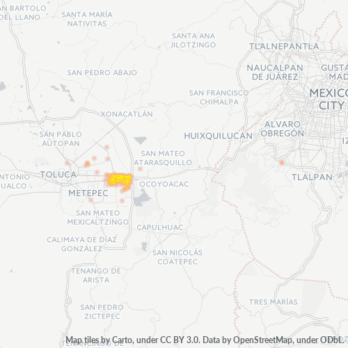 52105 Mapa de calor de densidad empresarial