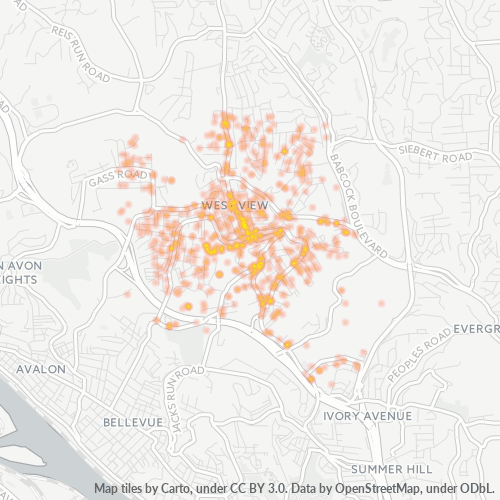 15229 Business Density Heatmap