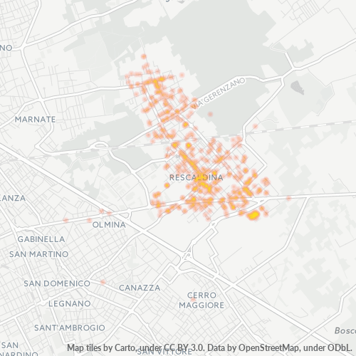 20027 Mappa di concentrazione per la densità di aziende