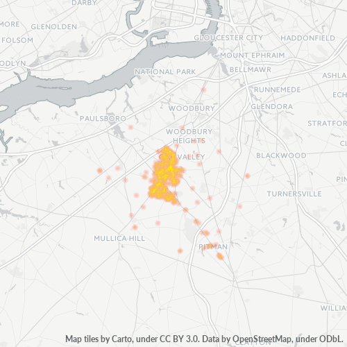 08051 Business Density Heatmap