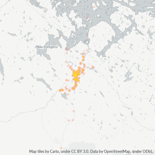 99800 Yritystiheys lämpökarttana