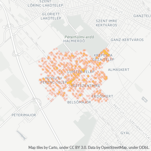 1188 Vállalati sűrűségi térkép