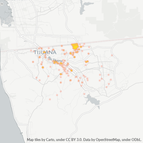 22430 Mapa de calor de densidad empresarial
