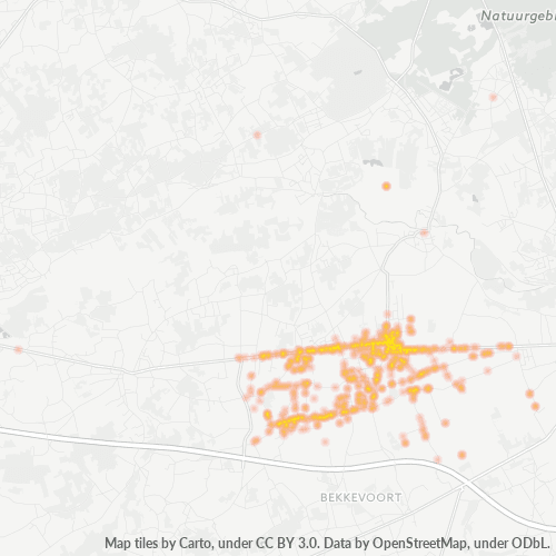 Heatmap voor postcode 3270