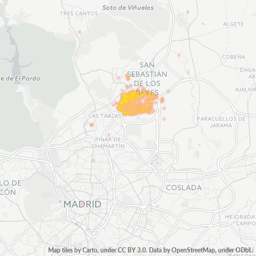28109 Mapa de calor de densidad empresarial