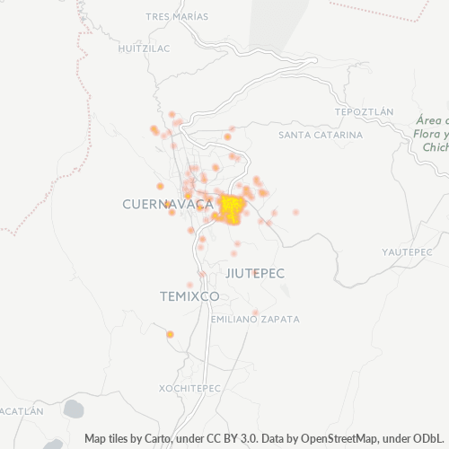 62460 Mapa de calor de densidad empresarial