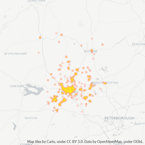 PE9 Business Density Heatmap