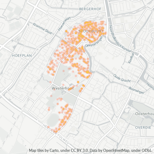 Heatmap voor postcode 1815