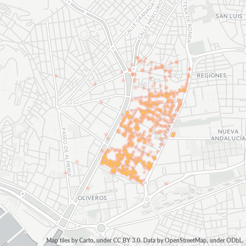 Mapa de calor para código postal 04005