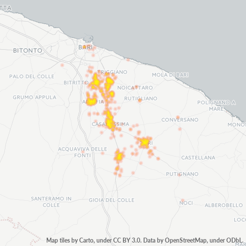 Mappa di calore per cap 70010